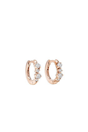 18k Rose Gold Huggie Earrings